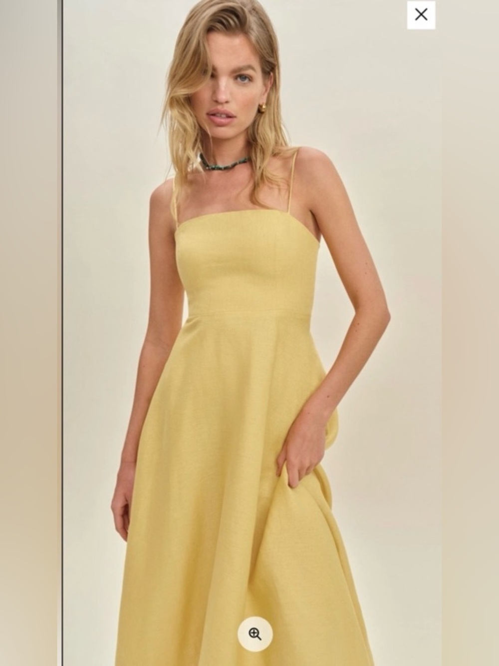 Reformation Monette Linen Dress Yellow - Size 6